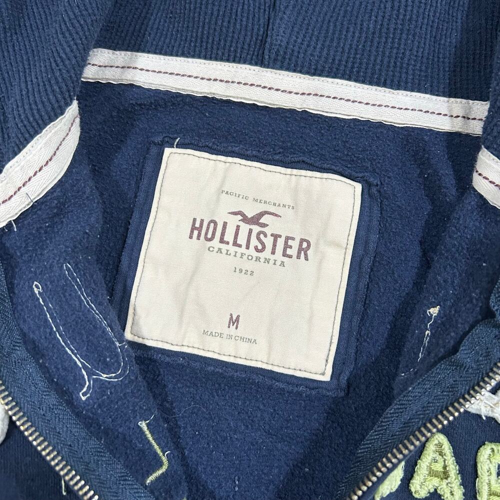 Vintage Y2K Hollister Hoodie Women’s Medium Full Zip Thermal Hood Embroidered - Picture 3 of 4